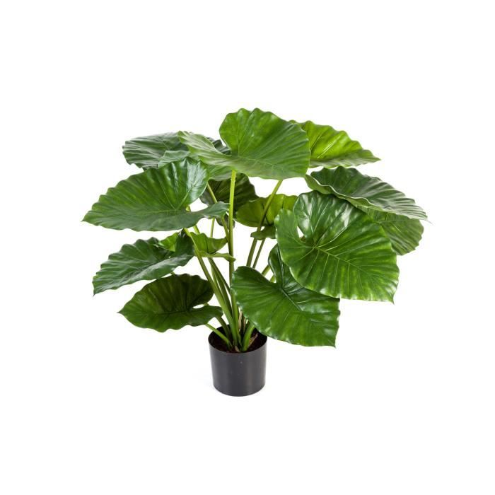 Plante verte Alocasia artificielle haut de gamme Avec Pot En Céramique B16
