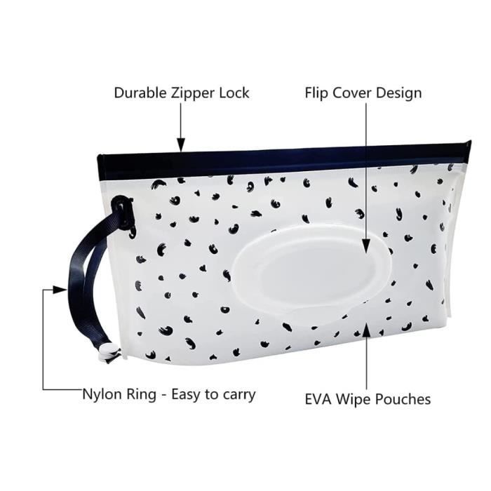 Pochette Réutilisable Pour Lingettes Humides - 4 Modèles - Pratique Pour Poussette, Sac à Dos Et Voyages