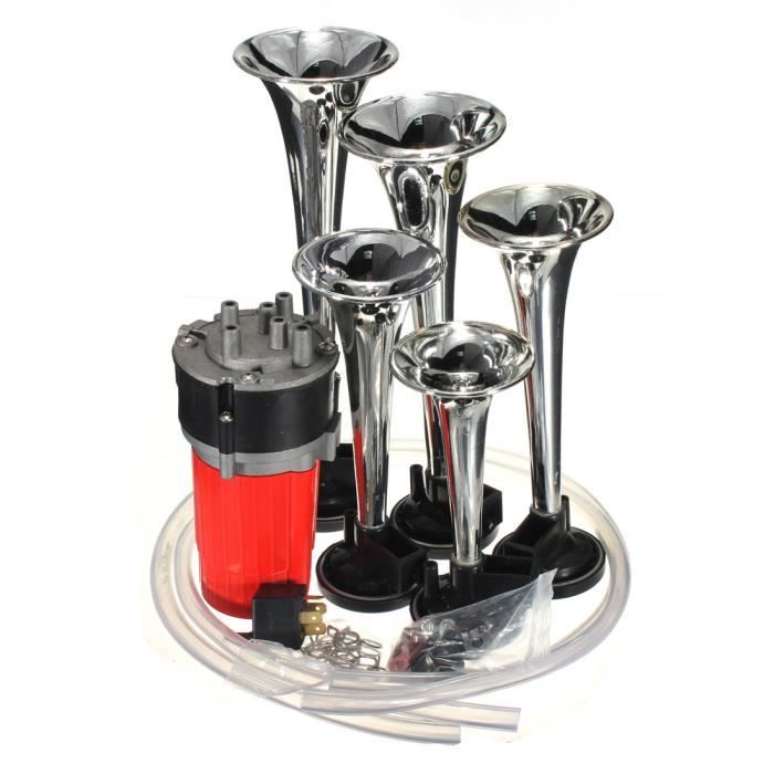 Compresseur De Klaxon Air 150 DB - Tension 12V/24V - Pour Camion, Voiture, Camping-car - Métal Et ABS étanche - Installation Facile