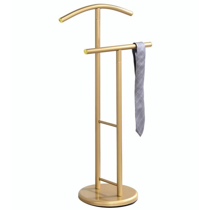 Valet De Chambre Blanc Valet De Nuit LAURENZ - Support Vêtements Métal Laqué Blanc - Cintre Et Support Pantalon - 105cm Valet Design Moderne