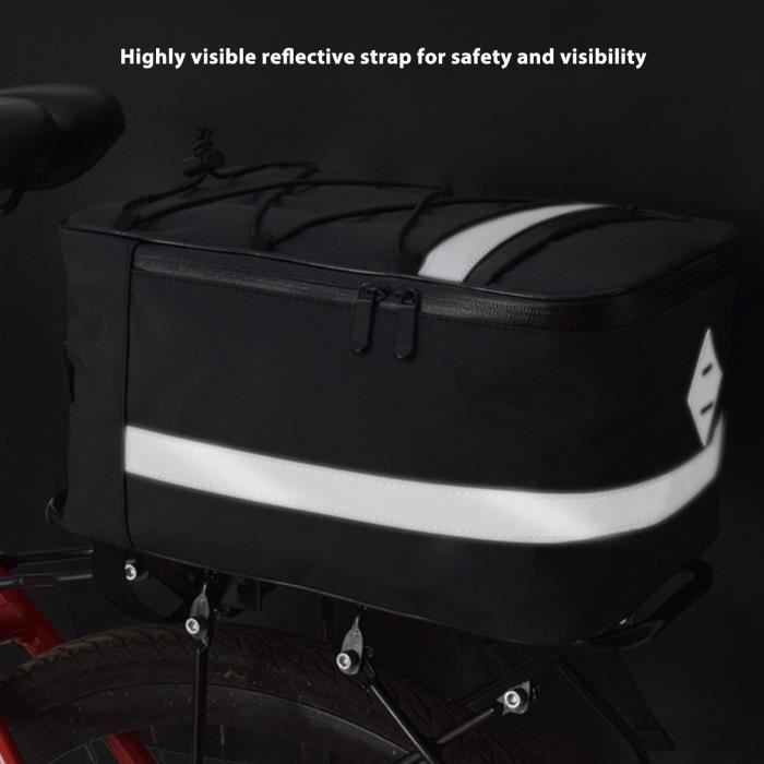 Sacoche De Selle Vélo Keenso 5L – Toile Résistante à L'eau, Bandes Réfléchissantes – Fixation Rapide, Feu Arrière Compatible