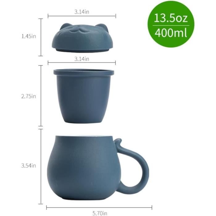 Blümelhuber Lot de 2 tasses colorées avec couvercle et infuseur à thé :  : Cuisine et Maison