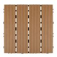 Planches de bois composite modulaire DIY pour revêtement de sol balcon - 55 pièces 30x30cm-2