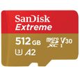 Carte mémoire flash - SANDISK - 512GB - Extreme microSDXC 160MB/s A2 C10 V30 UHS-I U3-2