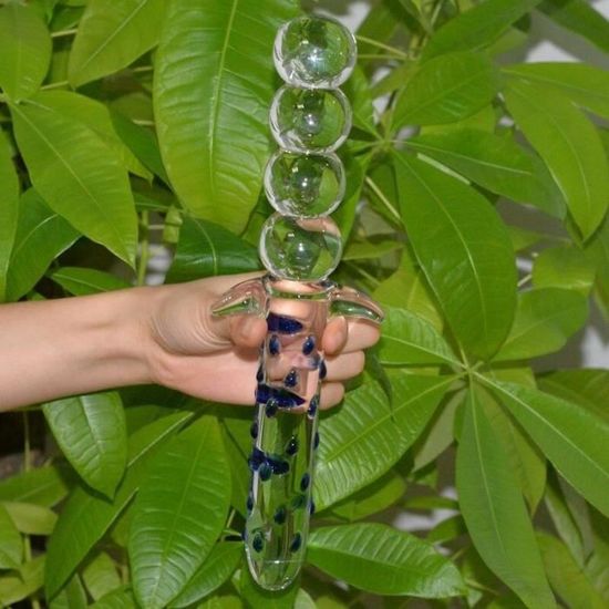 Sextoy,28cm Double têtes verre gode Pyrex grand énorme godes de verre cristal anal bout à bout