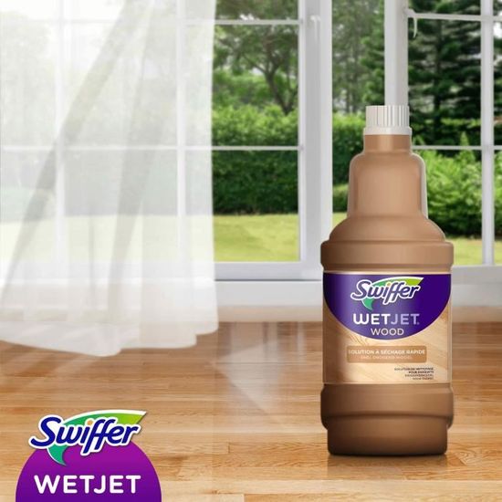 SWIFFER WetJet Wood Solution Nettoyante Spéciale Bois Fini pour Balai Spray  - 1,25 L - Lot de 4 - Cdiscount Au quotidien
