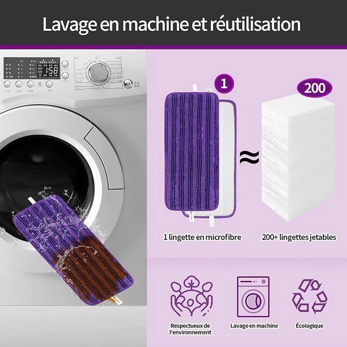 10 Lingettes Réutilisables Pour Swiffer - Microfibre, Lavables En Machine - Compatible Balai Swiffer Sweeper