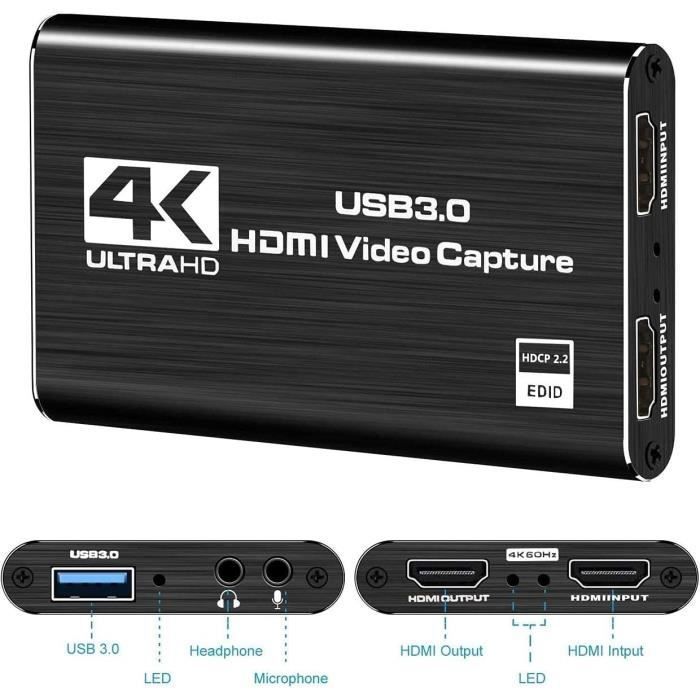 Capture Vidéo Jeu Ps5 Carte Capture HDI 4K USB 3.0 - Streaing Jeu PS5