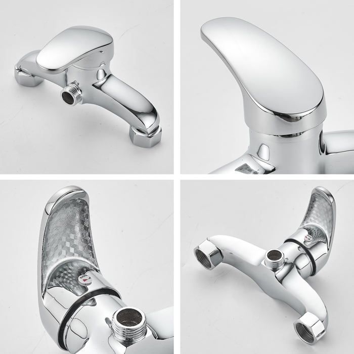 kielle Nefia - Set de douche avec mitigeur, barre, flexible et pommeau de douche, chrome 20627SN70
