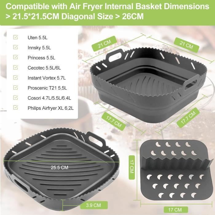 Moule Silicone Air Fryer 2 Pièces - Accessoires Compatibles Philips 2000 Série NA230 XL 6,2L & Cosori Turbo Blaze - 22cm Réutilisable Moule Silicone Air Fryer 2 Pièces - Accessoires Compatibles Philips 2000 Série NA230 XL 6,2L & Cosori Turbo Blaze - 22cm Réutilisable