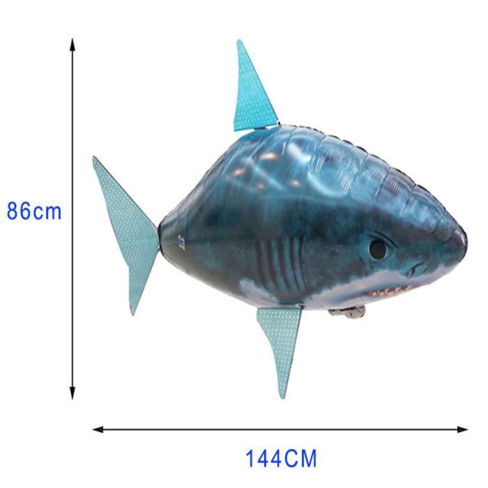 Requin Volant Télécommandé Gonflable - Jouet Anti-gravité Hélium, 57 Pouces, Pour Intérieur, Fêtes