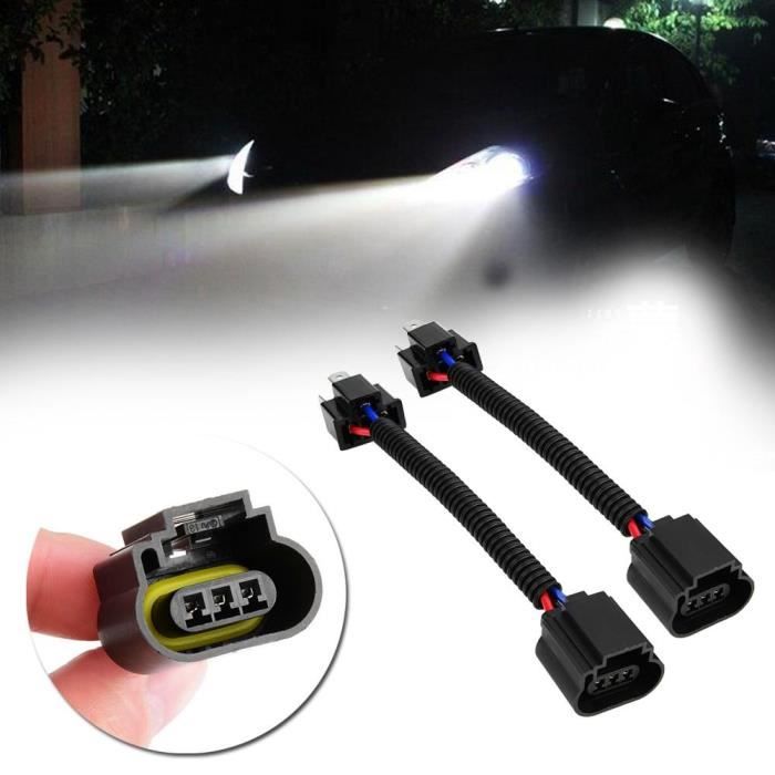 2 Pièces Adaptateur H4 Mâle Vers H13 Femelle - Connecteur Voiture Queue De Cochon Pour Feux