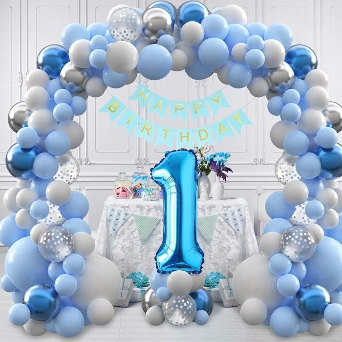 1 an Anniversaire Garcon Deco, Decoration anniversaire 1 an Garcon, Bleu  Arch Ballons Anniversaire 1 an, Nappe Bannière Joyeux Anniversaire Deco  pour Décoration Baby Shower : : Loisirs créatifs