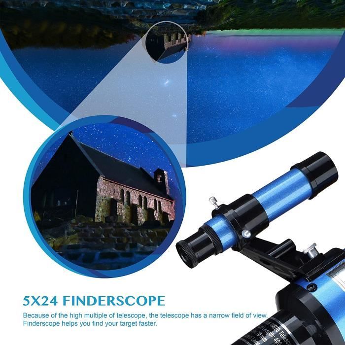 Télescope Débutant Aomekie 70/400mm Avec Sac à Dos - Idéal Pour Observer La Lune Et Les étoiles En Famille
