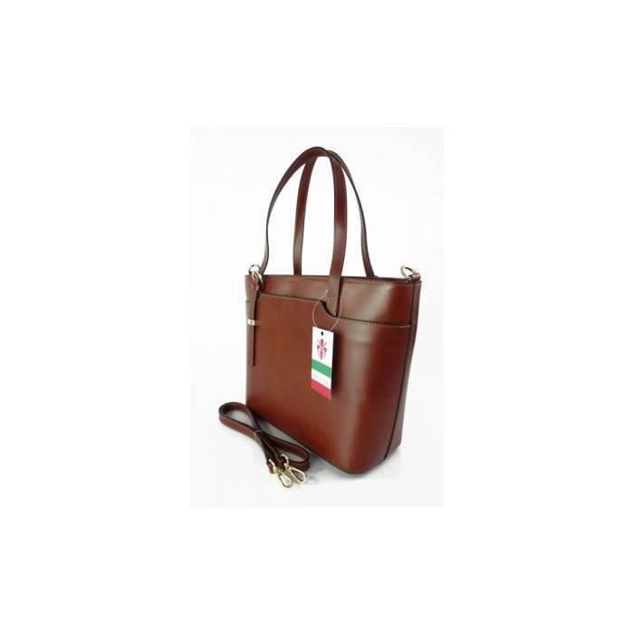 Sac vera pelle cuir marron clearance