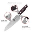 Couteau damas Lionex, Couteau Santoku avec lame en acier Damas VG-10 de 17 cm, poignée G10 – Lavable au lave-vaisselle-3