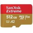 Carte mémoire flash - SANDISK - 512GB - Extreme microSDXC 160MB/s A2 C10 V30 UHS-I U3-3