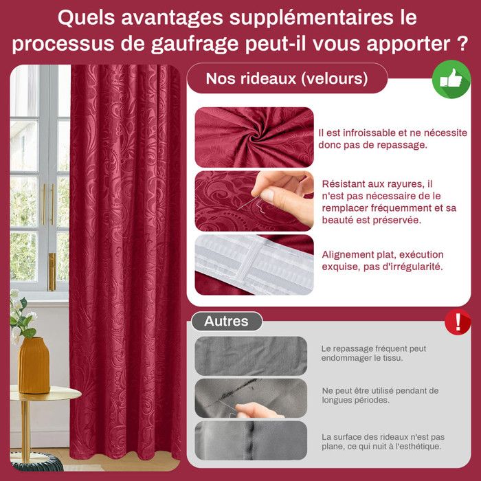 DWCN Rideau Velours Semi-Occultant, 140L X 225H Cm Lot De 2, Luxurious Moderne Doux Rideau Avec 2 Embrasses, Opaque Thermique Isolant Anti Chaleur Velour Pour Chambre, Salon, Bureau, Jaune Moutarde