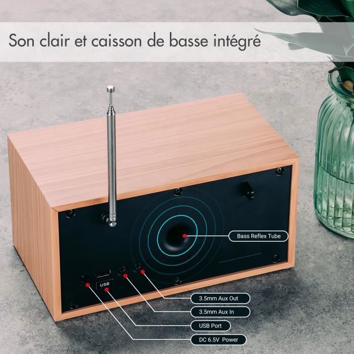 Radio Numérique DAB+/FM Portable HUIOP - Bluetooth 5.0, Écran LCD 2.4", Batterie 1200 MAh, Multilingue - Pour Maison Et Extérieur