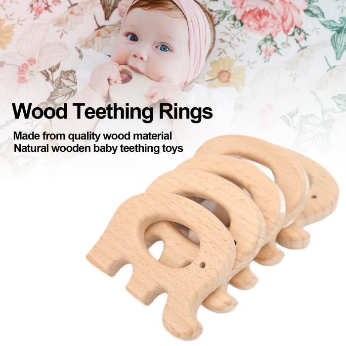 Anneau de dentition pour bébé en bois de hêtre