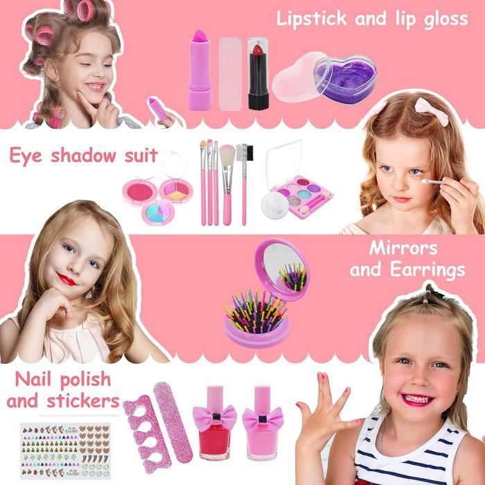 30pcs Kit de maquillage pour enfants pour fille - Véritable