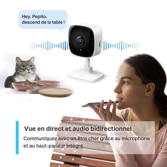 TP-Link Tapo Caméra Surveillance WiFi intérieure 360° Tapo C210, UHD 3MP,  Détection de personne, Vision Nocturne, Audio Bidirectionnel, Compatible  avec Alexa et Google Assistant, pour Bébé/An