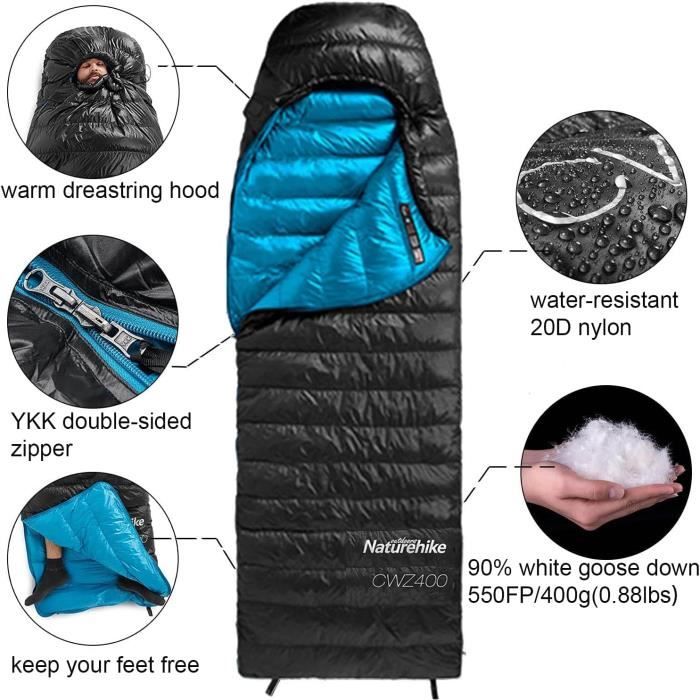 Sac de couchage hiver ultra léger 210*80*50cm Camping randonnée Duvet Sac de couchage hiver ultra léger 210*80*50cm Camping randonnée Duvet