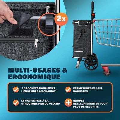 Monzana Chariot de courses 36 L gris max. 35 kg poignée réglable caddie 2 roues poussette de marché compartiment isotherme - Comparer avec Monzana Chariot de courses 36 L gris max. 35 kg poignée réglable caddie 2 roues poussette de marché compartiment isotherme - Comparer avec