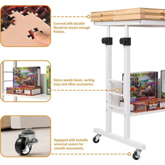 Planche De Puzzle Pliable Tektalk – Support Réglable 3 Angles – Pour Puzzles 1000 Pièces – Tapis En Feutre – Noir