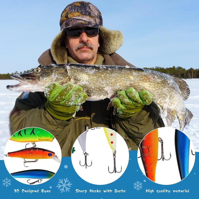 Calendrier De L’Avent Pêche 2025 – 24 Leurres Premium (surfaces, Plongeants, Souples, Cuillères) Pour Noël, Débutant Et Pro