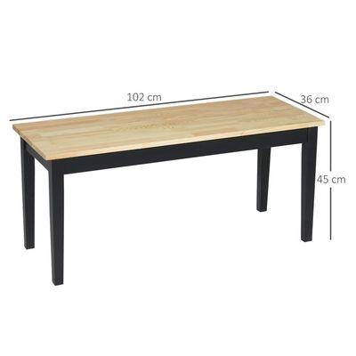Bancs Salle à Manger 2 Pièces Style Industriel - Noir/brun, 108 Cm, Gain De Place Sous Table - 5