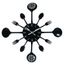 Noir cuisine couverts horloge murale en métal style moderne décoration maison nouveau