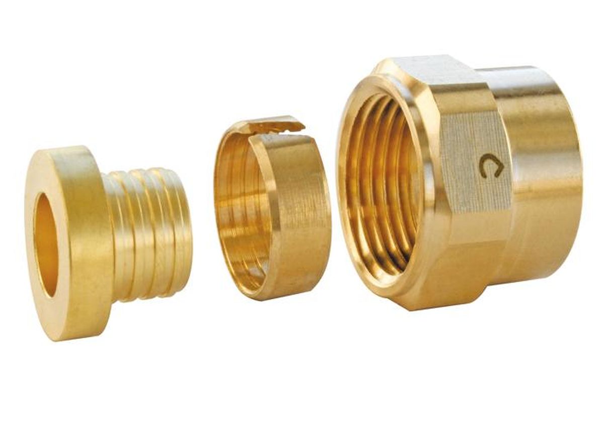 Raccords droits PER à compression Ø12 écrou tournant 12/17 (3/8