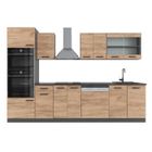 Vicco cuisine R-Line, Chêne doré/anthracite, 300 cm avec armoire haute, PT Anthracite