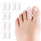ANNEFLY Protège-orteils, 10 pièces Wear Guard Protège-orteils en silicone Respirant Doux et confortable Protecteur de pouce (Blanc)