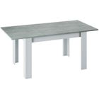 DMORA Table à rallonge Midland, Console extensible pour salle à manger, 140/190x90h78 cm, Ciment et blanc