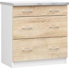 Meuble de cuisine bas style moderne - HUCOCO - ASTRA - 80x82x54 - 3 tiroirs - Sonoma