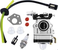Carburateur pour débroussailleuse 52cc 49cc 43cc Carbu Kit avec joint, tuyau, bougie d'allumage et filtre à essence.carburateur