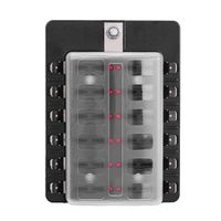 Boîte à fusibles, Boîte à fusibles pour circuit 12 voies Standard ATO ATC Kit porte-bloc avec terminal PC avec indicateur à LED