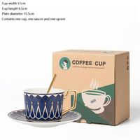 Service à café avec soucoupes,Tasses à café en porcelaine en forme d'os, soucoupe, style nordique Royal, tasse à thé - Type L4 #A1