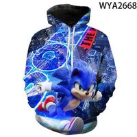 Sweat à capuche,Sonic le hérisson 3D sweats à capuche imprimés manteau hommes femmes enfants sweats pulls vêtements d'extérieur ga
