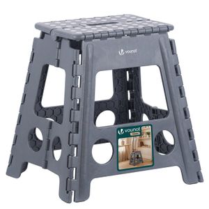 Tabouret Pliant ANGGREK – En Plastique, Léger, Avec Poignée, 32,5x18x18,5 Cm, Pour Camping Et Intérieur