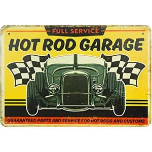Plaque métal Garage rétro Vintage en relief - Location par thème/Voitures  - La festibox