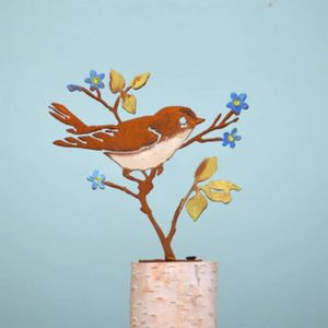 OBJET DÉCORATIF Décoration De Jardin Oiseaux Rouillés Rétro Sculpt