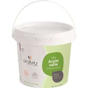 ARGILE-RHASSOUL-HENNÉ Argiletz Pâte d'Argile Verte Prête à l'Emploi 1kg