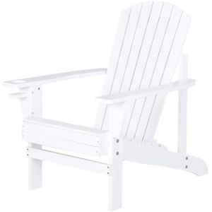 Chaise de Jardin Adirondack Chaise de terrasse White, Repose-Pied 