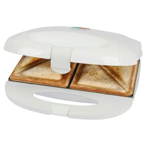 TEESA Croque-Monsieur TSA3222 – Plaques Céramique Anti-Adhésives, 800W, Argenté/Noir