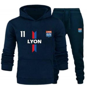 SURVÊTEMENT Survêtement de football homme Lyon - Bleu - Manche
