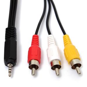LOKEKE Câble audio stéréo 2RCA Jack rouge et blanc vers DC3,5 mm TRSM 1/8  Balun sur câble Cat5/6, RJ45 femelle vers 2RCA mâle et RJ45 femelle vers