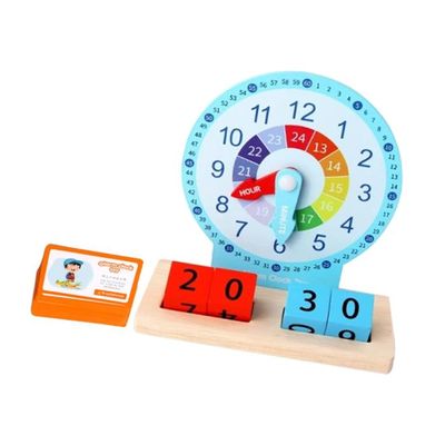Horloge Éducative En Bois Pour Apprendre à Lire L’Heure – Jouet Pédagogique Et Coloré Pour Enfants, Cadran De Simulation